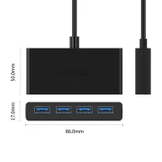 Orico хъб USB3.0 HUB 4 port, 1.0m,  black - G11-H4-U3-10-BK