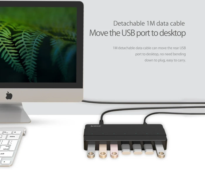 Orico хъб USB3.0 HUB 7 port Black - H7928-U3-V1-BK