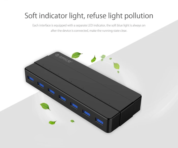 Orico хъб USB3.0 HUB 7 port Black - H7928-U3-V1-BK