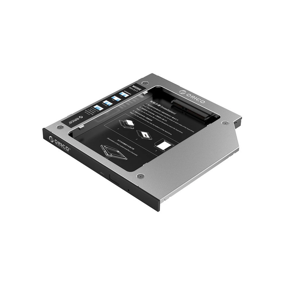 Orico тънко кади за лаптоп Laptop Caddy 9.0-9.5mm SATA3 with LED/switch - M95SS-SV