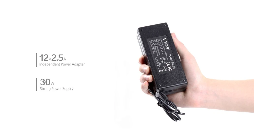 Orico хъб USB3.0 HUB 10 port with Premium Power Adapter, Black - P10-U3-V1-BK