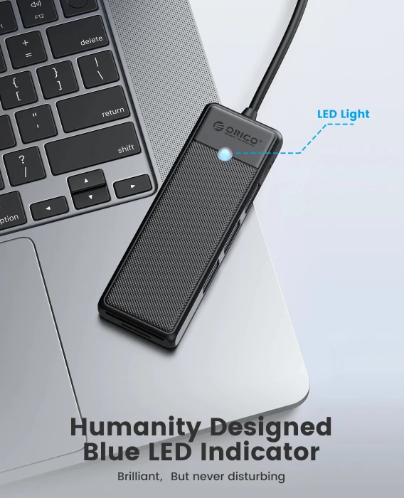 Orico хъб HUB USB3.1 Type-C - 3 x USB3.0, SD, TF - PAPW3AT-C3-015-BK