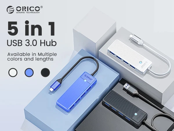 Orico хъб HUB USB3.1 Type-C - 3 x USB3.0, SD, TF - PAPW3AT-C3-015-BK