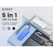 Orico хъб HUB USB3.1 Type-C - 3 x USB3.0, SD, TF - PAPW3AT-C3-015-BK