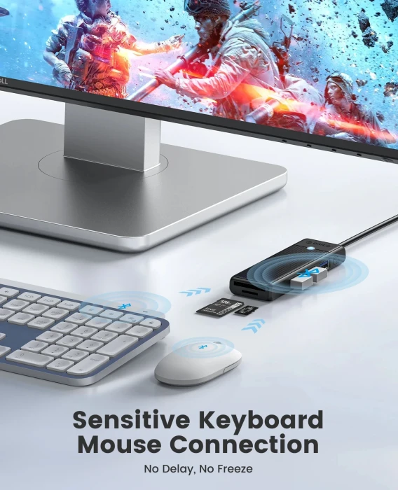 Orico хъб USB3.0 HUB White - 3 x USB3.0, SD, TF