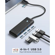 Orico хъб USB3.1 HUB Type-C - 4 x USB3.0 - PAPW4A-C3-015-BK
