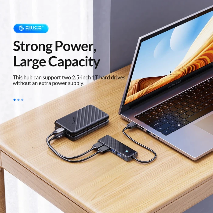 Orico хъб HUB USB3.0 4 port Black - PAPW4A-U3-015-BK