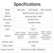 Orico PW11-6P25R 6in1 USB-C