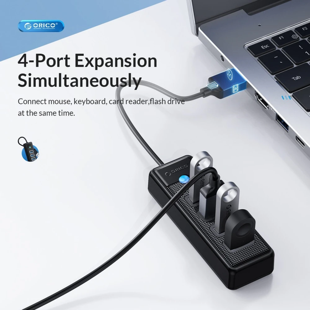 Orico хъб HUB USB3.0 4 port Black - PW4U-U3-015-BK