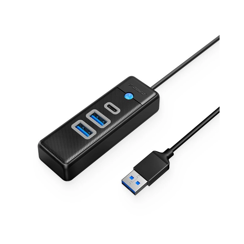 Orico хъб HUB USB3.0 3 port - 2 x USB3.0, 1 x Type C, Black - PWC2U-U3-015-BK