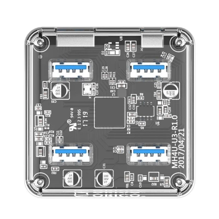 Orico хъб USB3.0 HUB 4 port transparent - MH4U-U3-03-CR