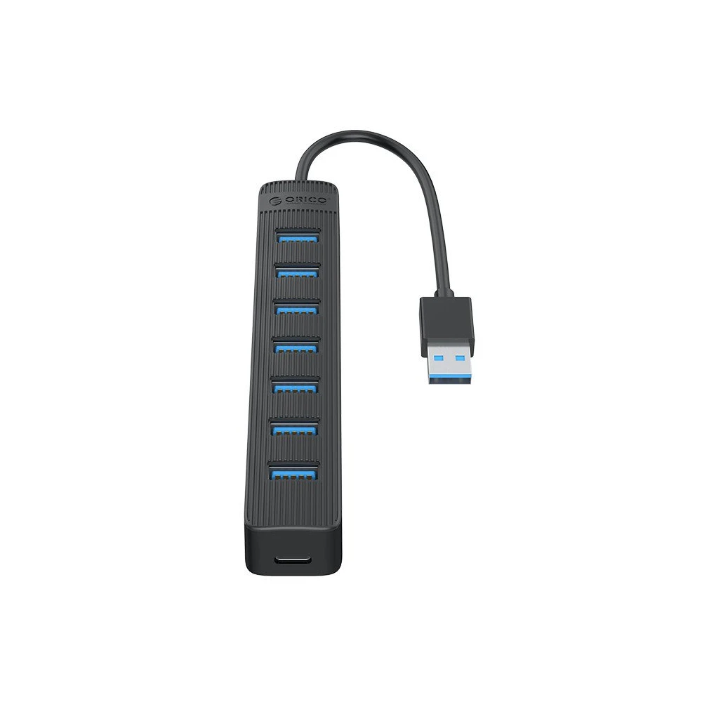 Orico хъб USB3.0 HUB 7 port - Type C input, 0.15m cable, aux Type-C power input - TWU3-7A-BK