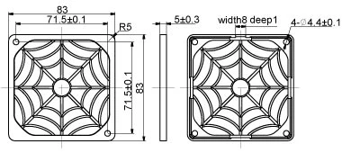 Evercool Филтър Fan Filter Plastic - 80mm