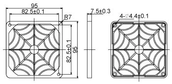 Evercool Филтър Fan Filter Plastic - 92mm