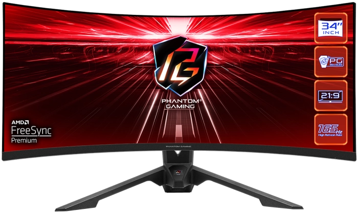 ASRock PG34WQ15R3A 34" Curved 165Hz