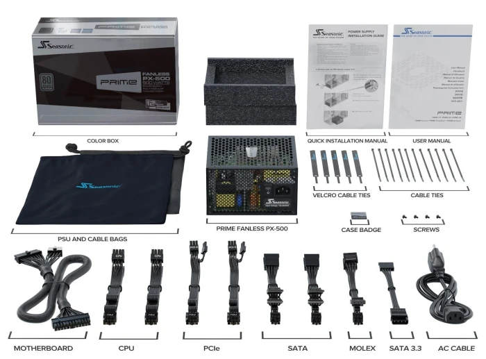 Seasonic PRIME Fanless SSR-500PL PLATINUM 500W
