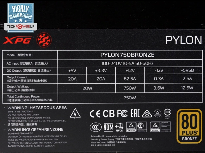 ADATA XPG PYLON 750B Bronze 750W