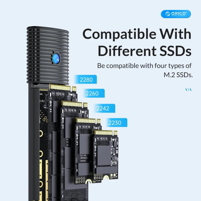 Orico  кутия за диск M.2 NVMe Blue
