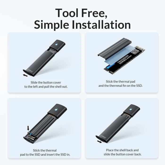 Orico кутия за диск M.2 NVMe Black