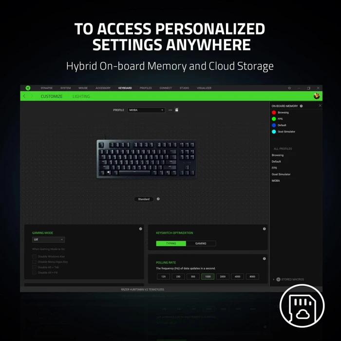 Razer Huntsman V2 Tenkeyless Clicky Optical Switch
