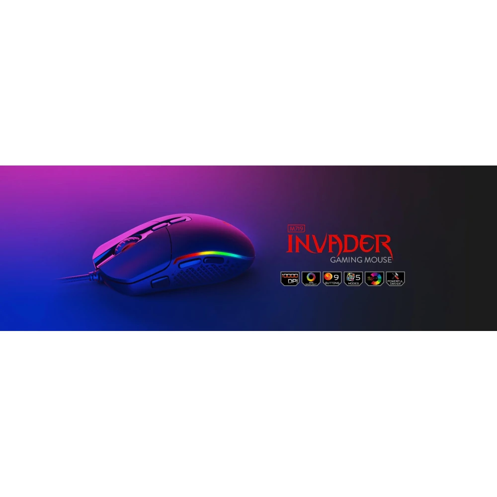 Redragon M719 RGB Invader Black
