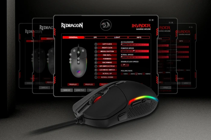 Redragon M719 RGB Invader Black