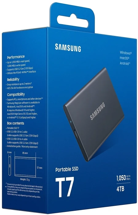 Samsung Portable SSD T7 Gray 4TB