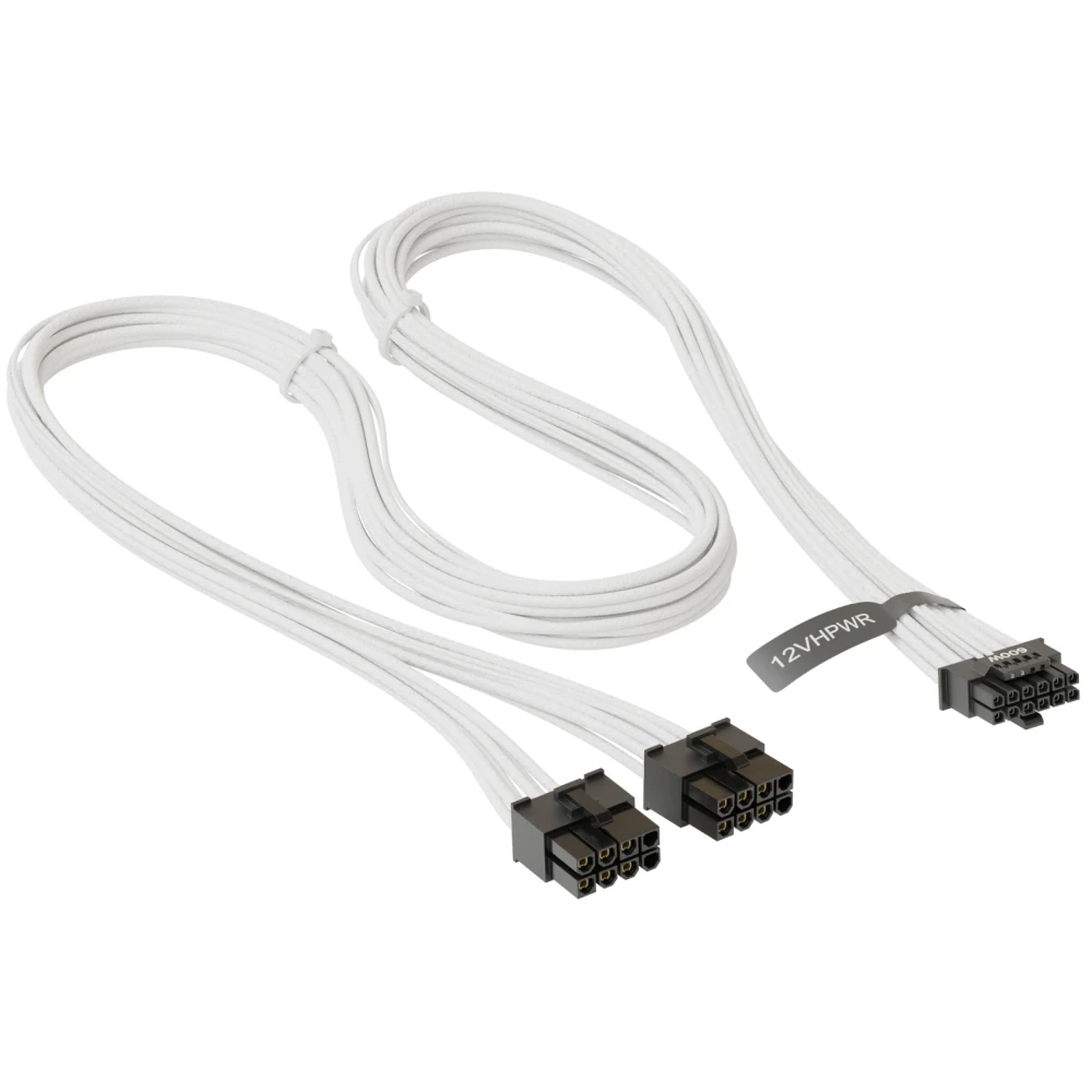 Seasonic модулен кабел 600W White - PCIe 5.0 12VHPWR - SS-2X8P-12VHPWR-600