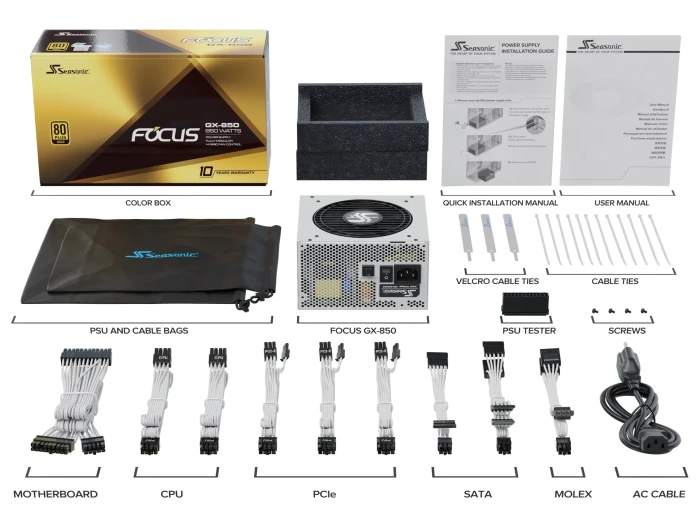 SEASONIC FOCUS GX White Gold 850W