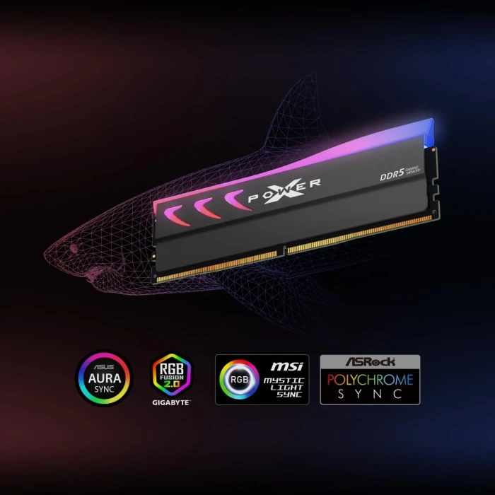 64GB (2x32) DDR5-6000 CL38 Silicon Power Storm RGB