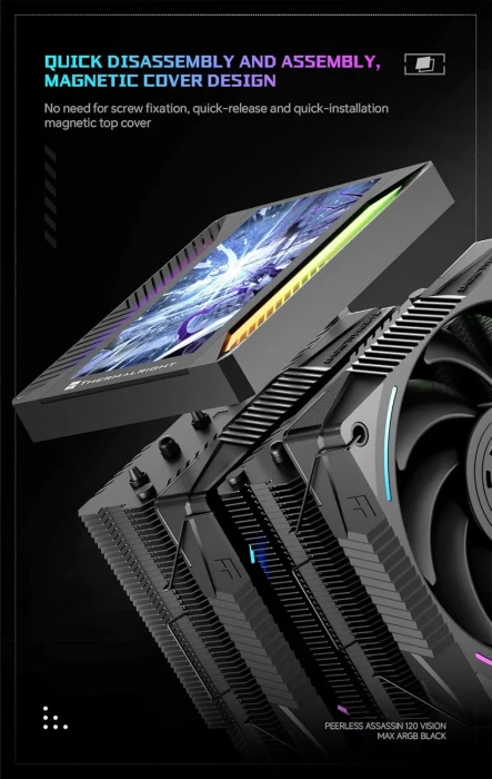 Thermalright Peerless Assassin 120 Vision MAX ARGB Black 5" Display