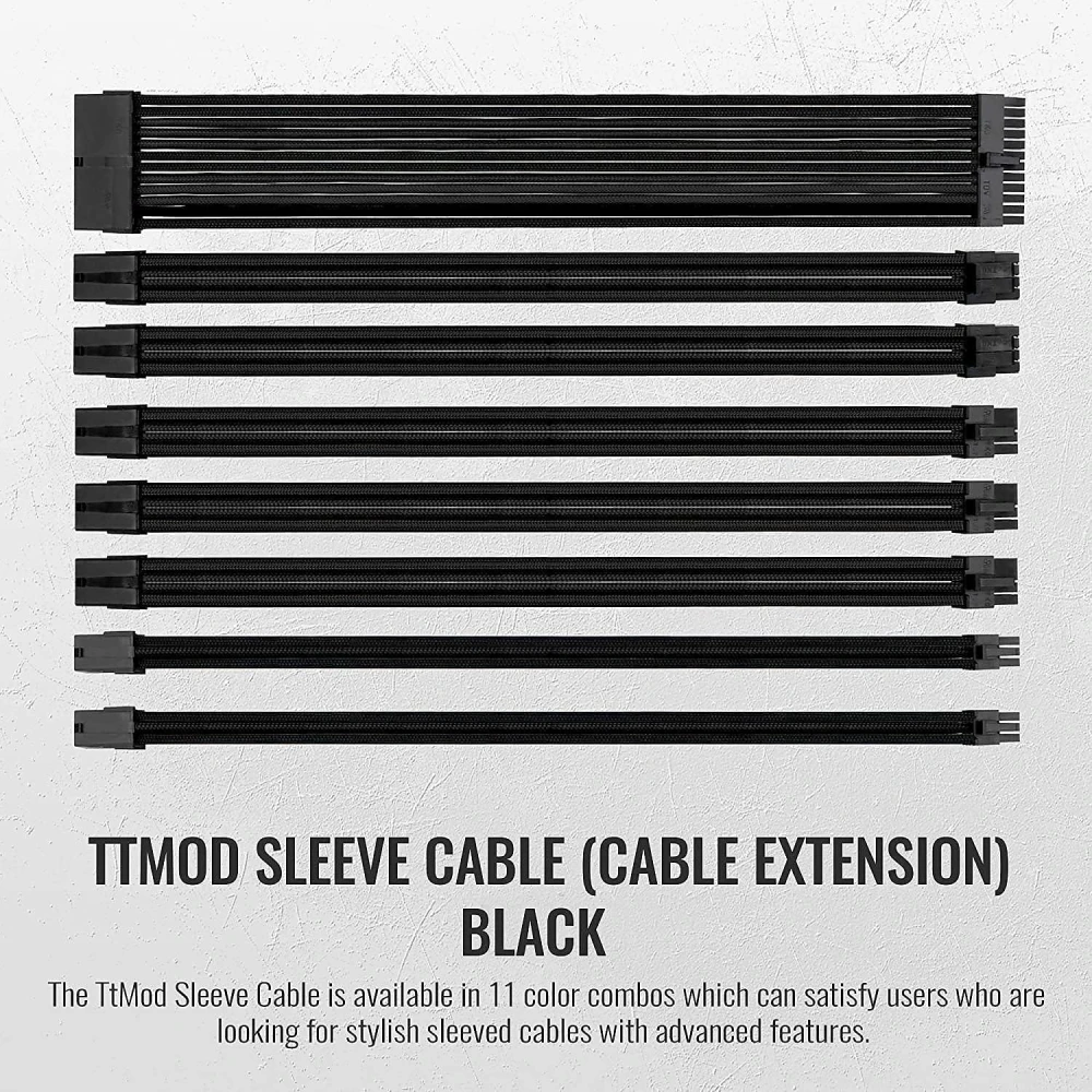 Thermaltake Sleeved Cable Black 300mm