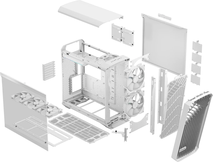 FRACTAL DESIGN Torrent White RGB TG Clear