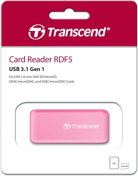 Transcend SD/microSD Card Reader Pink