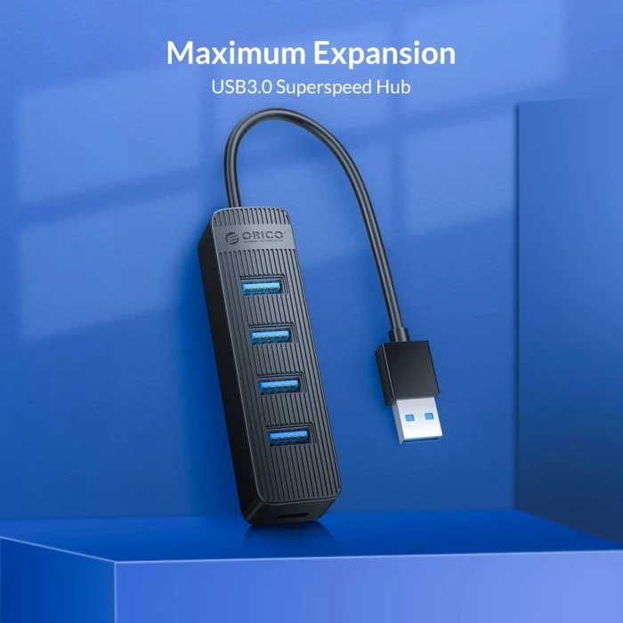 Orico хъб USB3.0 HUB 4 port - Type C input  TWU3-4A-BK