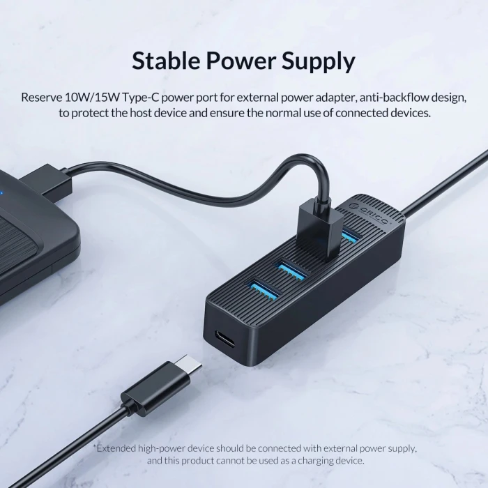 Orico хъб USB3.0 HUB 4 port - Type C input  TWU3-4A-BK