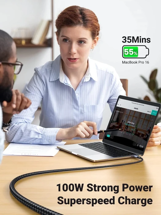 Ugreen кабел USB3.1 Type-C Gen2 M/M US355, 10Gbps, 100W, 5A, 1m - 80150