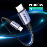 Ugreen кабел USB 2.0 Type-C M/M US316, 100W, 5A, 3m - 90120