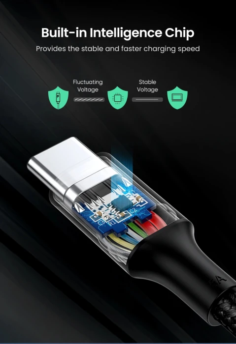Ugreen кабел USB 2.0 Type-C M/M US316, 100W, 5A, 3m - 90120