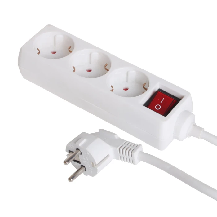 VCom разклонител три гнезда с копче Power Board 3 SCHUKO - CE223-1.5m
