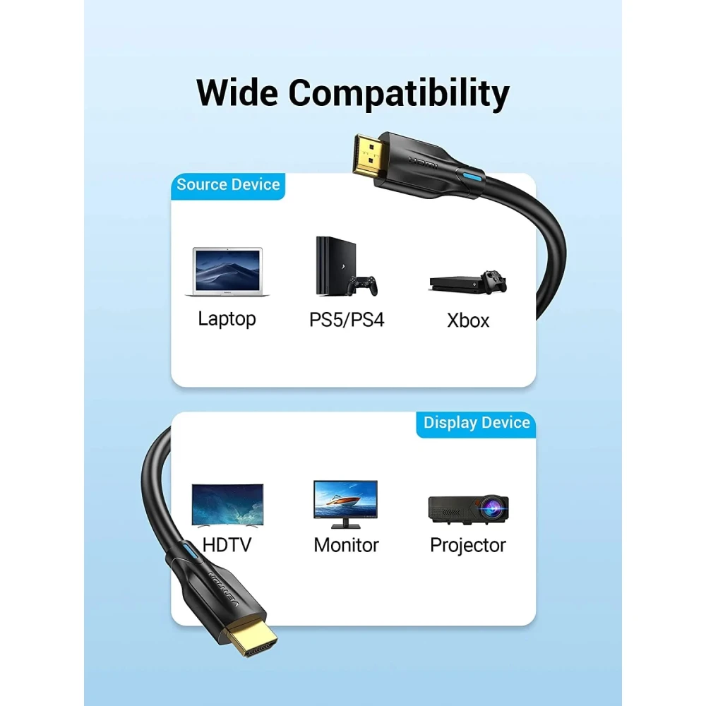 Vention Кабел HDMI v2.1 M / M 3m  - 8K Dolby Vision HDR - AANBI