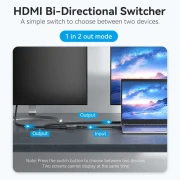 Vention Разклонител превключвател HDMI 2.0 Switcher/Splitter 2-Port Bi-Direction 4K Black - AKOB0