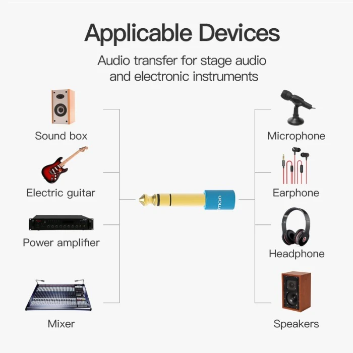 Vention адаптер Adapter Audio 6.5mm M / 3.5mm F - Blue - VAB-S01-L
