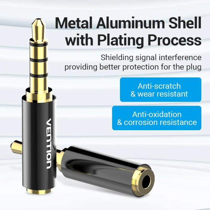Vention адаптер Adapter Audio 3.5mm M / 2.5mm F  Black Metal - BFBB0