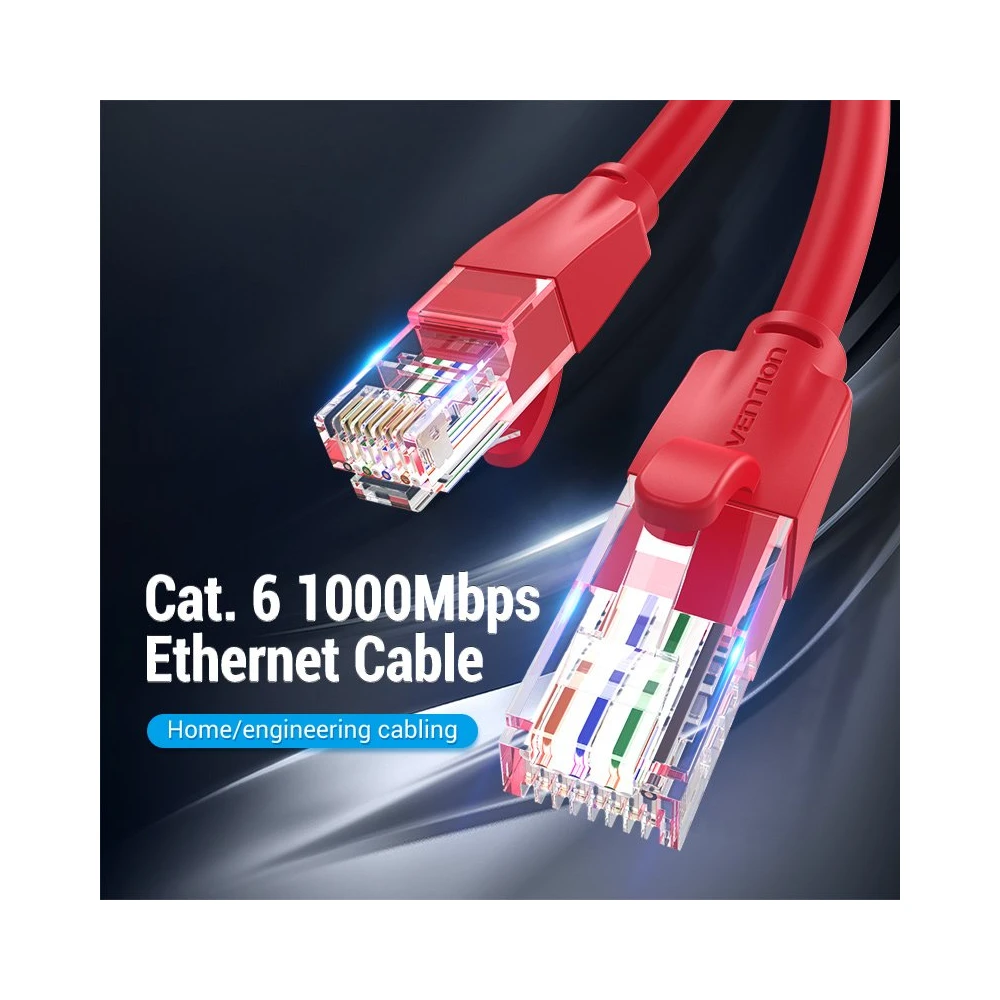 Vention Кабел LAN UTP Cat.6 Patch Cable - 1M Red - IBERF