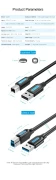 Vention USB-A > USB-B 5Gbps - 0.5m