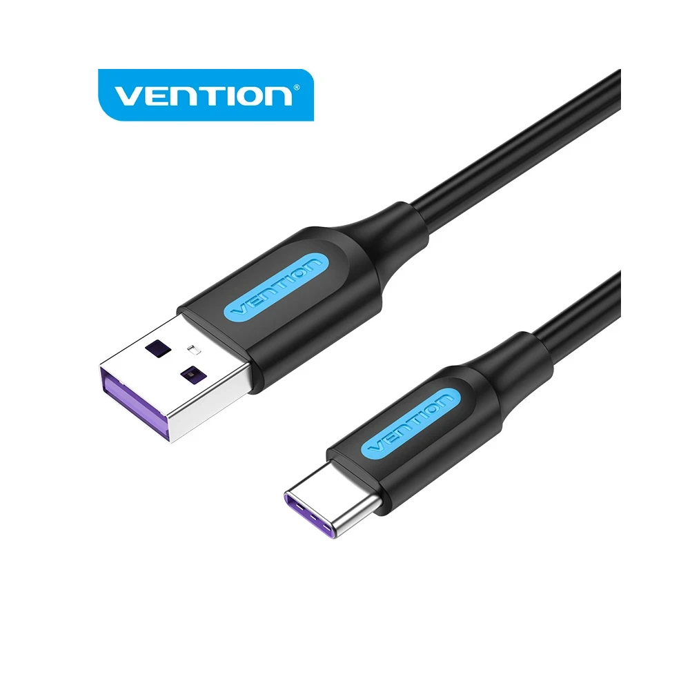 Vention Кабел USB 3.1 Type-C / USB 2.0 AM - 2.0M Black 5A Fast Charge - CORBH