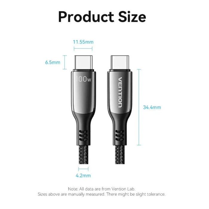 Vention USB2.0 Type-C 100W Display 2m