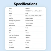 Vention USB-A > USB-C 2.0 - 0.25m