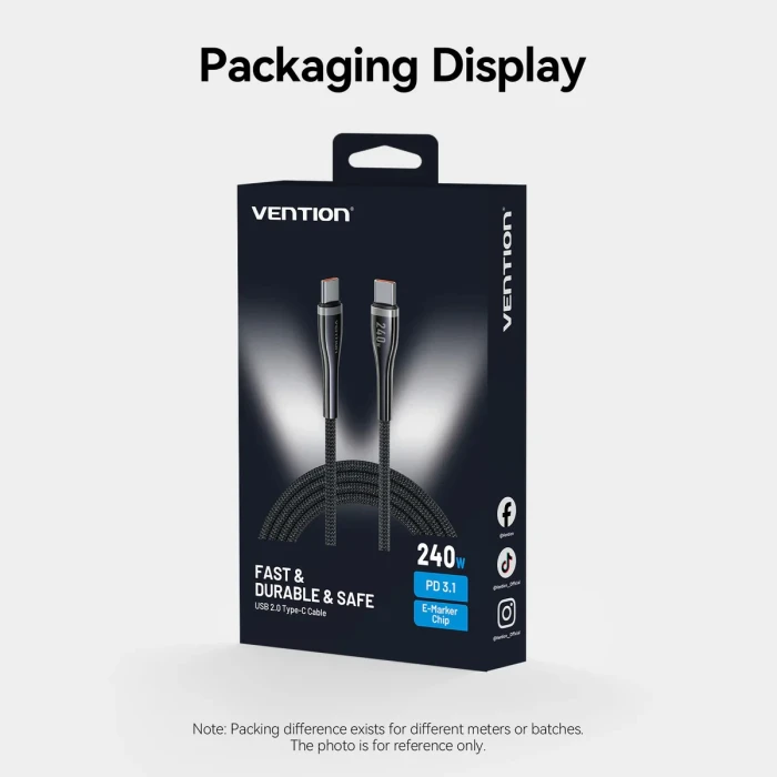 Vention USB 2.0 Type-C 5A 240W - 1.2m